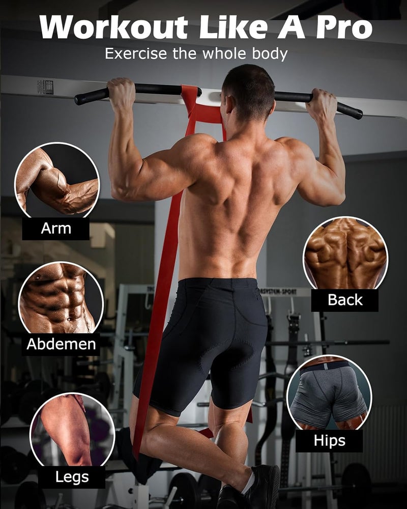 Zacro Resistance Bands, 6 Resistance Levels Pull Up Assistance Bands, Exercise Bands for Men&Women, Heavy Duty Resistance Band Set with Door Anchor, for Working Out, Muscle Training, Physical Therapy - Image 3